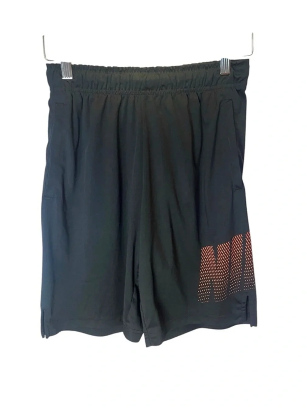 Nike Boys Shorts Size Large Black Orange Logo
